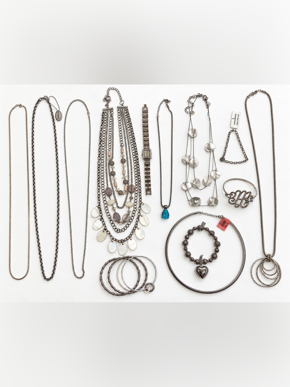 Huge Lot of Quality Silver Tone Jewelry Including Chico’s, Roman, Alex & Ani